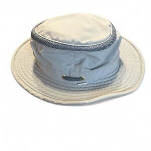 Tilley Hat Airflo Fitted Mens 7 3/8 Khaki Wide Brim Sun Cap Hiking Fishing